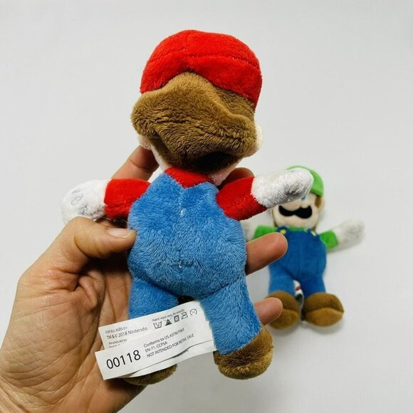Nintendo Super Mario Luigi Plush Toy Set Brothers Twins Men Red Green Video Game - Picture 6 of 12